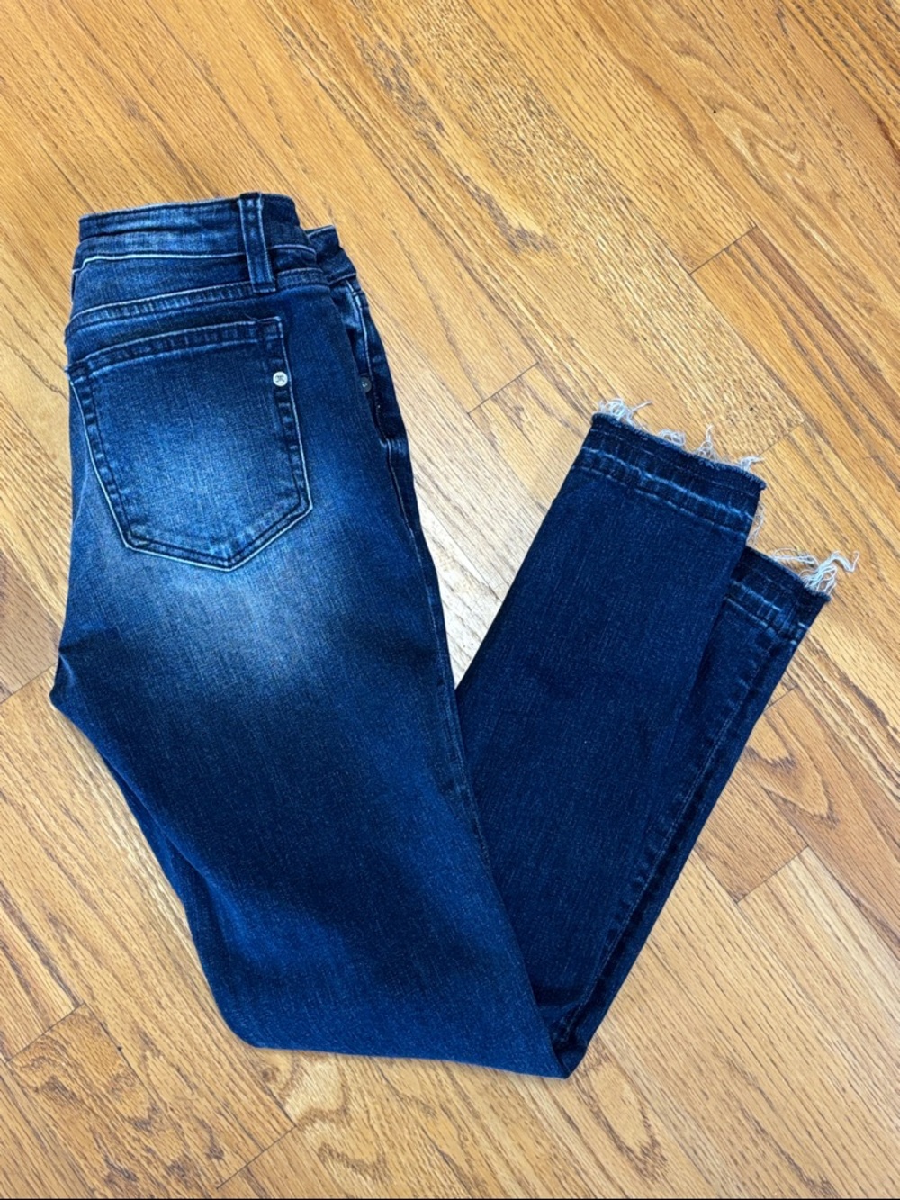 -Miss Me Skinny Ankle 9" High Rise Dark Wash Patchwork Star Love Y2K Jean W/26 - Picture 5 of 15